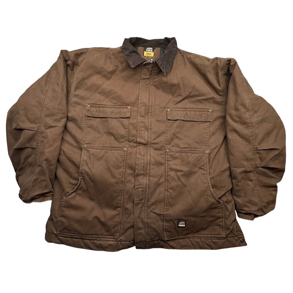 Berne Heartland Washed Chore Coat Jacket Mes 3XL Duck Canvas Quilt Lined CH377BB